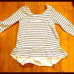 NWT light gray and white striped tunic